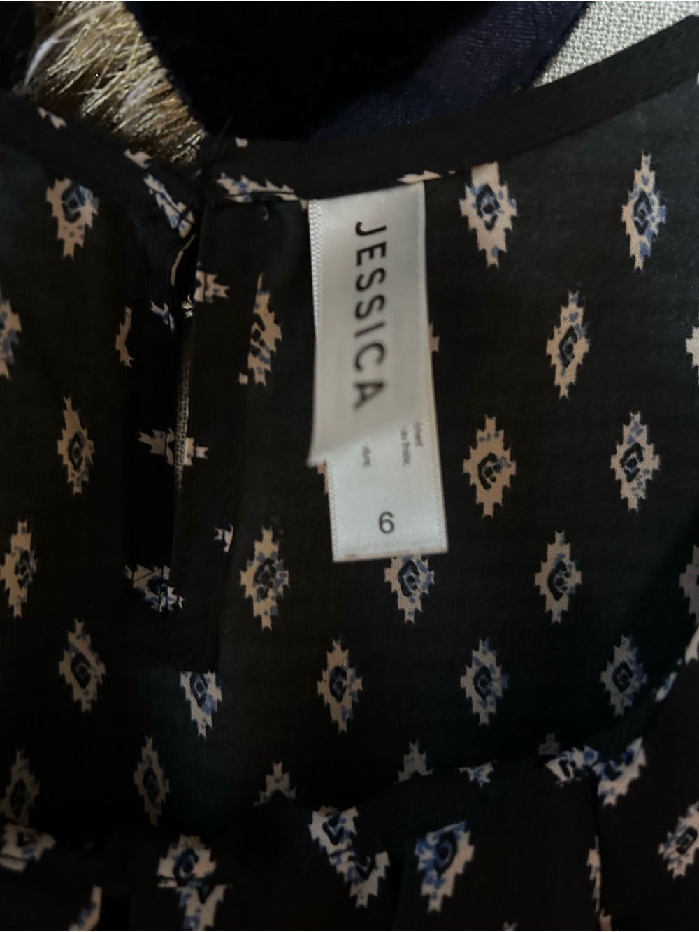 Jessica Black Patterned Sleeveless Mini Dress - Picture 3 of 3
